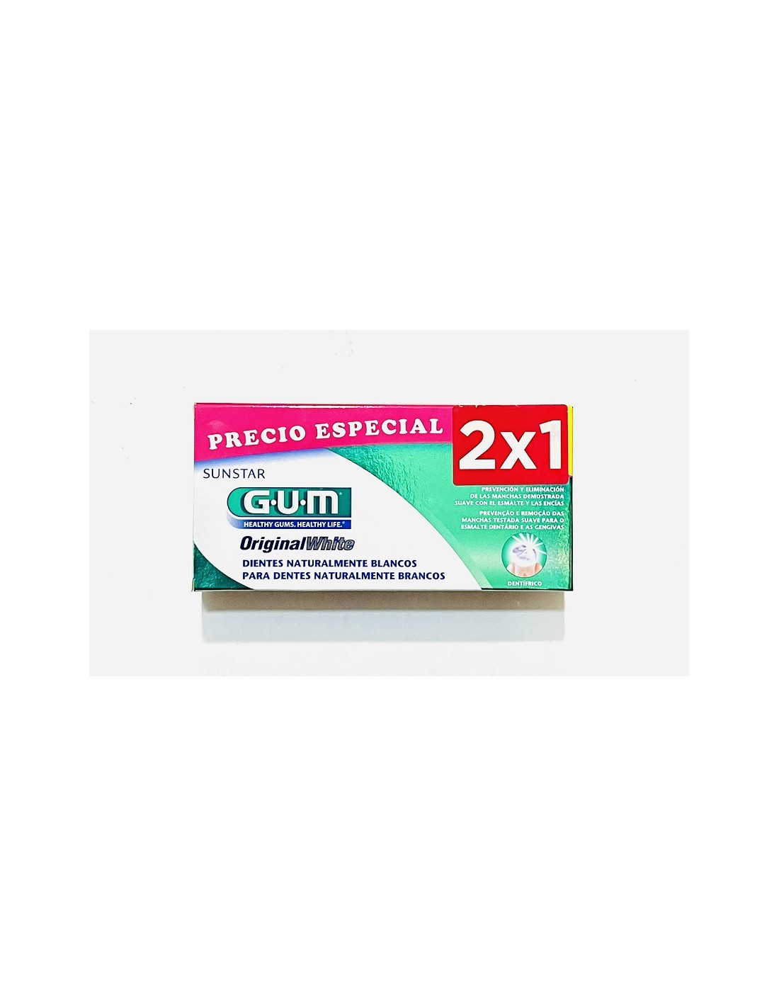 Farmacia Fuentelucha | Gum Original White Pasta Dental 2 Tubos 75 ml 2 x 1
