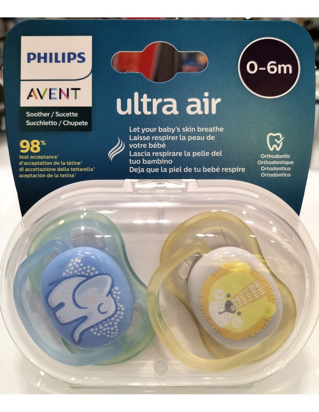 Farmacia Fuentelucha  Philips Avent Chupete ultra air animals niño 0-6  meses